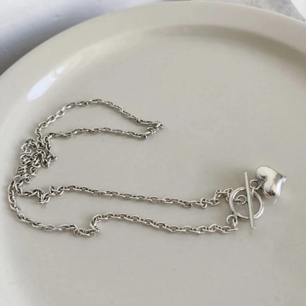 NEW LOVE HEART 925 STERLING SILVER NECKLACE, NICE NECKLACE, CUTE NECKLACE - Picture 3 of 6